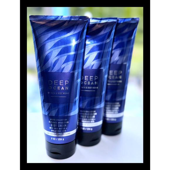 Bath & Body Works Deep Ocean for MEN 8 oz Ultimate Hydration Body Cream x3
